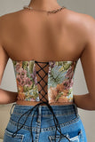 Flor Jacquard Querida Renda-up Back Corset Top