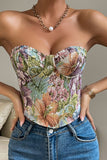 Flor Jacquard Querida Renda-up Back Corset Top