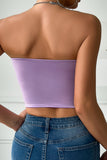 Purple Sweetheart Corset Top com borboletas 3D