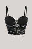 Espartilho Bustier Preto Brilhante