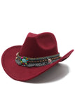 Wide Brim Fedora Cavalheiro Sir Church Vintage Western Cowboy Hat
