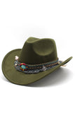 Wide Brim Fedora Cavalheiro Sir Church Vintage Western Cowboy Hat