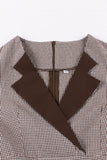 Vestido preto de lapel neck plaid vintage 1950