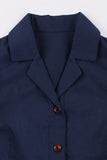 Vestido simples Borgonha Lapel Neck Vintage 1950s