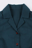 Vestido simples Borgonha Lapel Neck Vintage 1950s