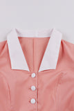 Blush Lapel Neck Uma Linha Vintage Vestido dos anos 1950