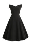 Vestido curto A Line Black Vintage dos anos 1950