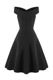 Vestido curto A Line Black Vintage dos anos 1950