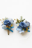 Corsage de pulso de baile de damasco e Boutonniere masculino para casamento