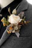 Corsage de pulso elegante Blush Prom e Boutonniere masculino para festa de casamento