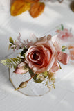 Corsage de pulso elegante Blush Prom e Boutonniere masculino para festa de casamento