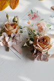 Corsage de pulso elegante Blush Prom e Boutonniere masculino para festa de casamento