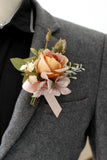 Corsage de pulso elegante Blush Prom e Boutonniere masculino para festa de casamento