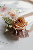 Corsage de pulso elegante Blush Prom e Boutonniere masculino para festa de casamento