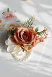 Corsage de pulso elegante Blush Prom e Boutonniere masculino para festa de casamento