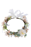 Coroa de flores de champanhe Garland Bride Headband com fita