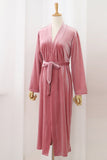 Borgonha Veludo Noiva e Madrinha Tea Length Robe