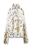 Leopardo Branco Mulheres inverno Faux Fur Casaco