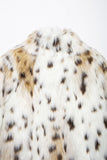 Leopardo Branco Mulheres inverno Faux Fur Casaco