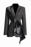 Black Peak Lapela Cut-out Blazer Feminino