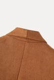 Casual Camel Shawl Lapela Frente Aberta Mulheres Blazer