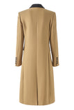Camel Peak Lapela Longo Casaco Feminino