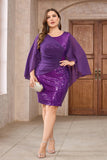 Sparkly roxo Plus Size Sequined Cocktail Dress