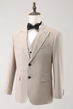 Ivory Peak Lapel Pinstripe Single Breasted 3 peças ternos de baile de formatura masculino