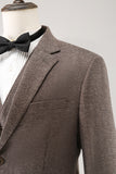 Brown Notched Lapel 3 Piece Single Breasted Men's Prom Suits