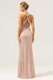 Glitter Blush Sereia Halter Backless Long Prom Dress