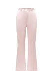 Cinzento Rosa Pico Lapela Cetim Slim Fit Fatos Femininos