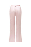 Cinzento Rosa Pico Lapela Cetim Slim Fit Fatos Femininos