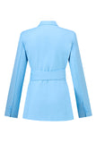 Blue Peak Lapel 2 peças ternos femininos com cinto