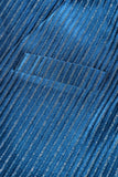 Pavão Blue Stripes Notched Lapela 2 Peças Ternos com Cinto