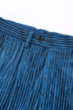 Pavão Blue Stripes Notched Lapela 2 Peças Ternos com Cinto