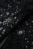 Sparkly Sequins Preto Mangas Longas Blazer