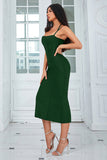 Sereia Verde Escuro Correias Esparguete Corset Vestido Longo Baile