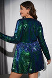 Sparkly Peacock Green A Linha V Pescoço Homecoming Dress