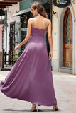 Roxo Bodycon Esparguete Correias Long Prom Dress com Split