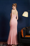 Sereia Rosa Strapless Long Prom Dress com Arco