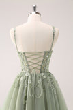 A Linha Blush Esparguete Correias Tulle Corset Sequins Homecoming Dress com Apliques