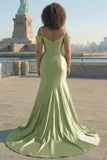 Vestido comprido de baile de baile de sereia de cetim com lantejoulas dourado e brilhante,