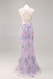 Vestido de baile longo de finalistas com alças finas de sereia verde claro e brilhante