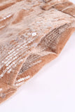 Sparkly Dusty Rose Velvet Notched Lapela Sequins 2 Peças Ternos