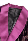 Xale roxo brilhante Lapela Sequins Prom Blazer