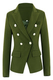 Exército Verde Pico Lapela Midi Blazer Feminino