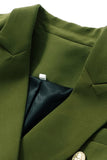 Exército Verde Pico Lapela Midi Blazer Feminino