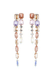 Champanhe Cristal Colorido Tassel Stud Alloy Brinco