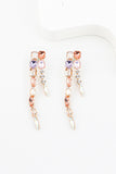 Champanhe Cristal Colorido Tassel Stud Alloy Brinco