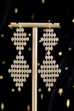 Casamento nupcial Golden Pave Incrustado Shooting Star Brincos Pingente